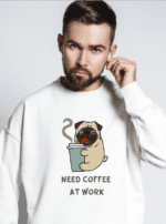 Coffee at Work (White Sweatshirt)