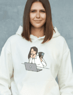 Work Graphic (White Hoodie)